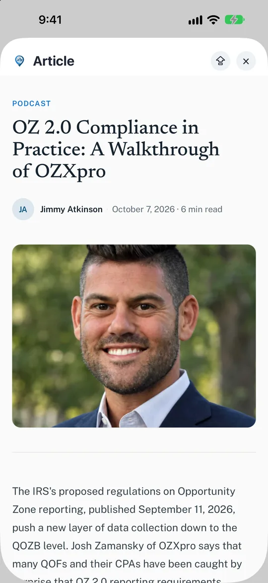 An article open in the reader.